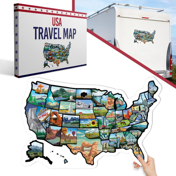 RV State Map Sticker Travel Map