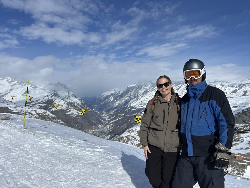 Top of viewing area at Matterhorn in Zermatt Switzerland 